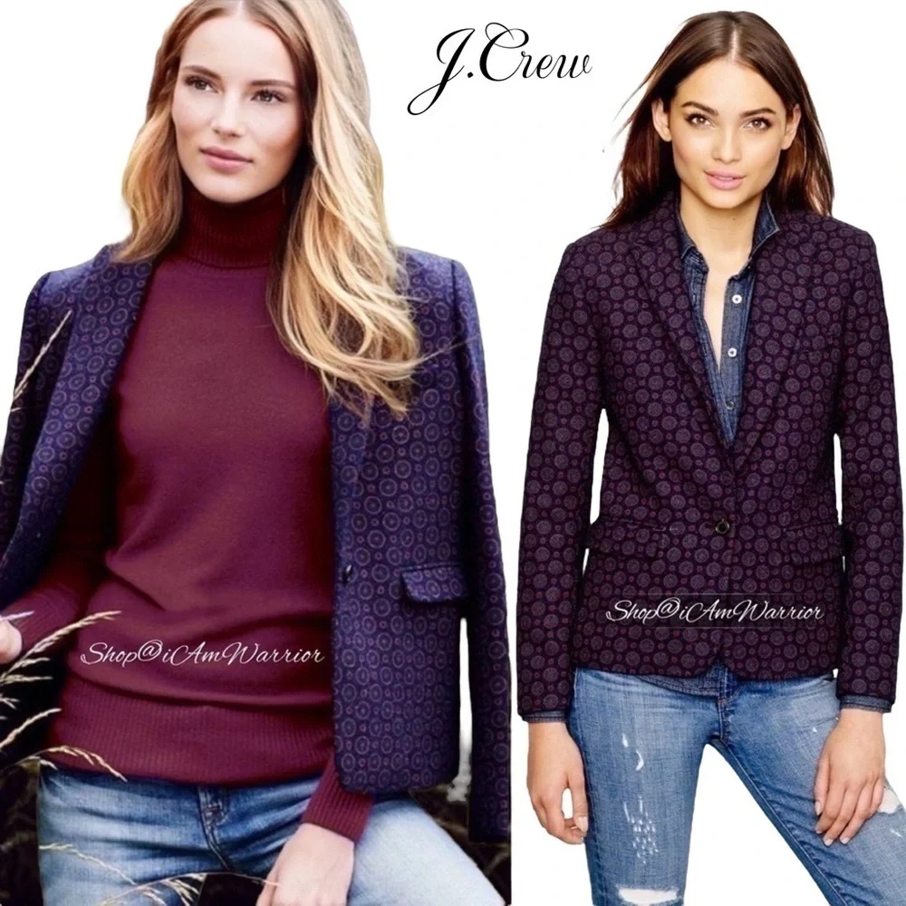 J.Crew Collection Schoolboy Blazer + Café Capri in Italian Wool Medallion Tweed
